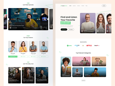 Castymedia an podcasting studio website castymedia design landingpage podcast studio ui website