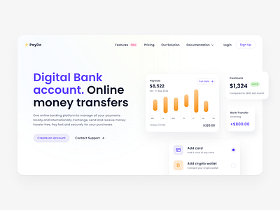 finance web design banking behance clean concept crypto design finance fintech interface minimal payment ui ux webdesign website