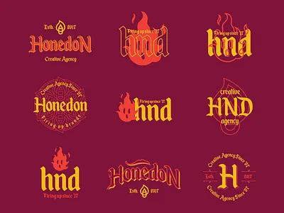 Honedon - Creative agency agency branding creative design fire graphic design hnd icon logo logotype minimal sweet symbol symbols