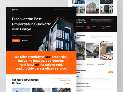 Ghriyo - Real Estate Landing Page building clean design homepage landing page property property design property management property website real estate real estate agency realestate realtor residence surakarta ui ui design uiux web design website