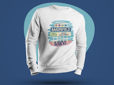 Bakersfield Pickleball Illustration • 6 Color Screen Print adobe illustrator apparel design bakersfield california crewneck graphic tee hand drawn illustration merchandise mid century pickleball retro screen print tennis vector vintage