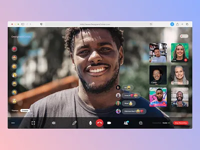 DesignersCollab - Video Chat Webb App concept figma live stream ui uiux user interface video call video chat
