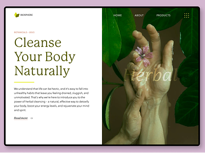 BIOSPHERE - Natural Cleansing body botanical botanics cleanse green health landing page natural ui ux web design website wellness
