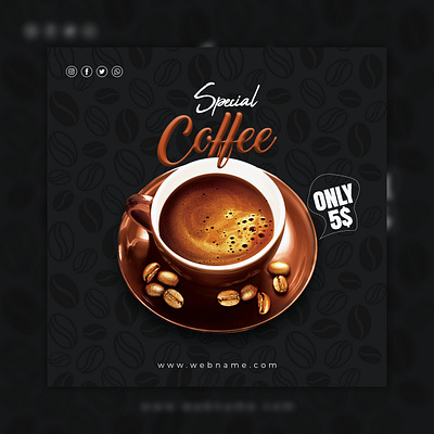 Coffee Social Media Post app branding design graphic design illustration logo typography ui ux vector