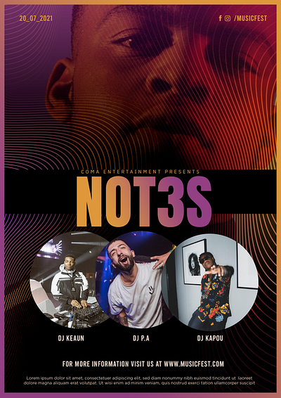 NOT3S Party Poster graphic design poster