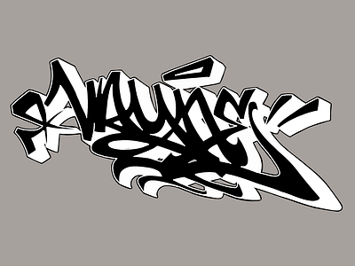 Vayne graffiti - Straight letter design graffiti illustration typography
