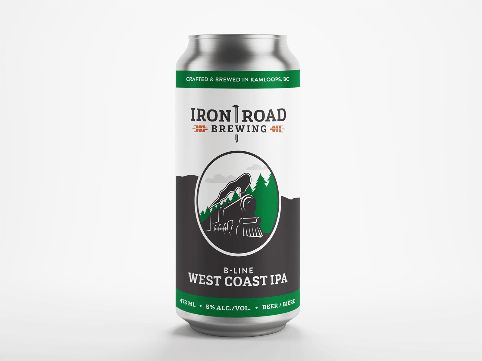 B-Line West Coast IPA brewery craft beer illustration ipa iron label locomotive mountains packaging railroad railway steam train west coast