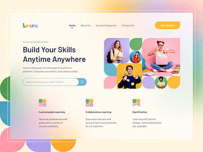 E-learning Platform Landing Page class course design e learning education elearning landing learning lms management online page platform school student system teaching uiux university website