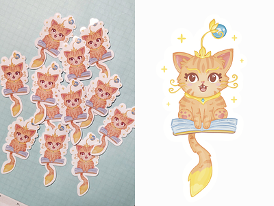 Yuumi, the orange cat cat sticker illustration league of legends orange cat yuumi