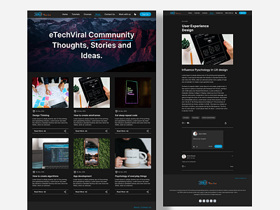 Blog page (Dark UI) accessible branding clear design graphic design graphicsdesign illustration logo managment marketing mobileapp motion graphics typography ui uicommunity uidesign uiux uxdesigner vector visualdesigner