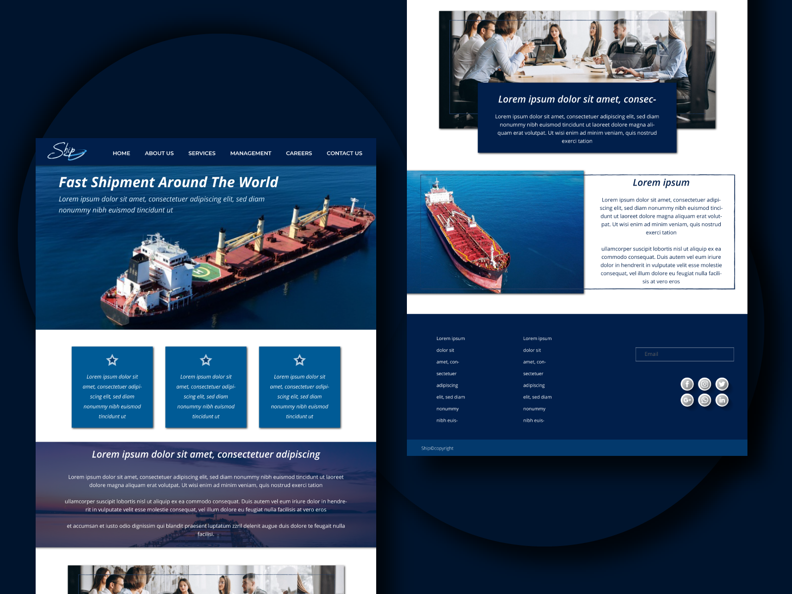 Ship Landing Page by Numia N Amin on Dribbble