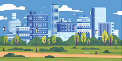 Vector City with Basic Shapes design graphic design illustration vector