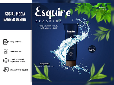 Social media banner post design advertising banner branding cosmetics design graphic design media photoshop post social