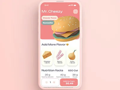 Food ordering app UI animation animation concept food mobile motion motion graphics ui