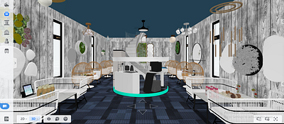 My interior design "B & W Cafe" art building cafe design illustration interior interior designer sale