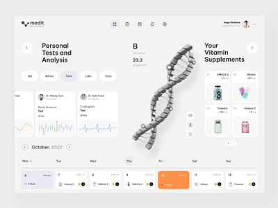 Medical Diagnosis Platform UI analysis blood test dashboard diagnosis dna doctor healthcare hospital medical medical startup medicine platform product saas startup ui ux web application web design webapp