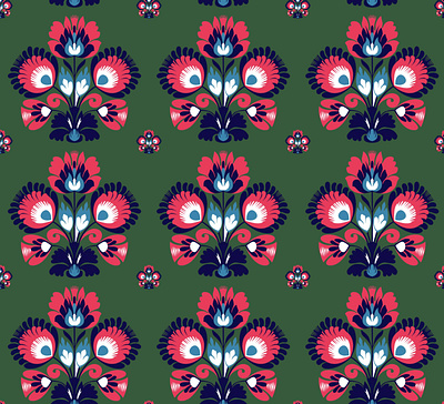 Seamless pattern, half-drop repetition design fashion floral designs illustration motif vector