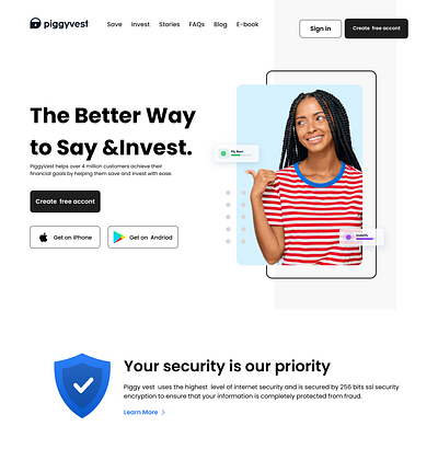 Piggyvest Web App design product design ui uiux website