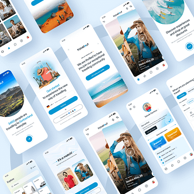 Travel buddy app animation branding product design ui uiux