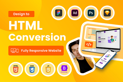 HTML Conversion build website convert design to html create website css animations figma to html html conversion mobile friendly website modern website psd to html responsive website ui website design website development xd to html