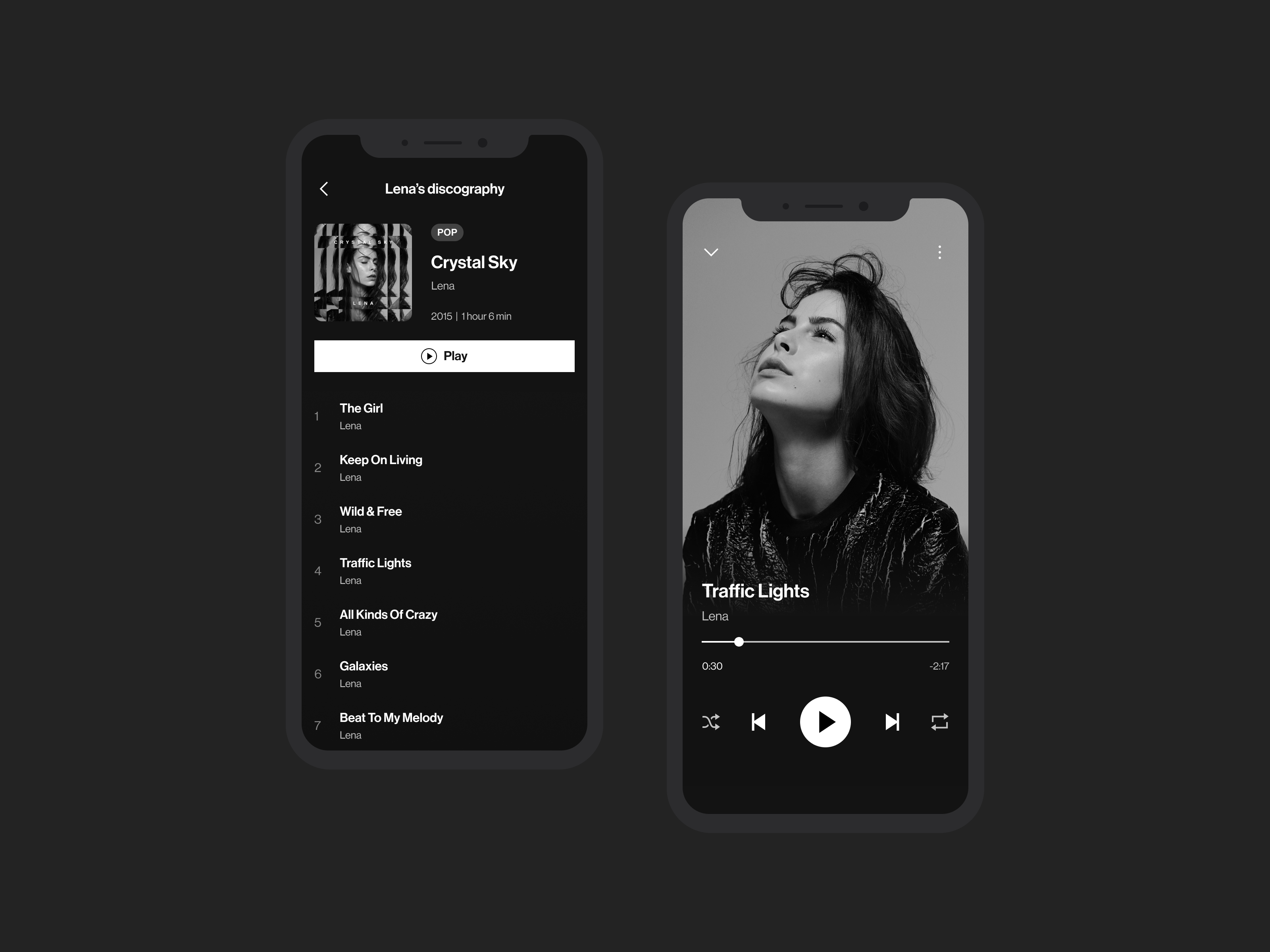 Music Player (Lena: Crystal Sky) daily ui dailyui design music player ui ui design ux ux design