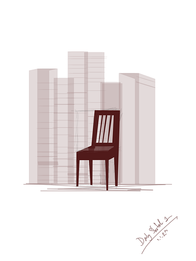 A Chair in the Town best design best shot composition creative process design digital art flat design graphic design illustration minimalism vector art