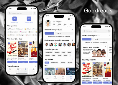 Goodreads redesign app book mobile product ui