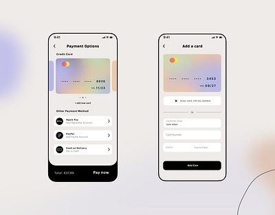 DailyUI 002 • Credit Card app creditcard dailyui design digital graphic design productdesign ui ux