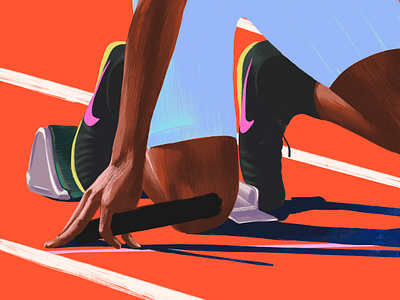 On your mark athetics colourful illustration nike sport illustration sports