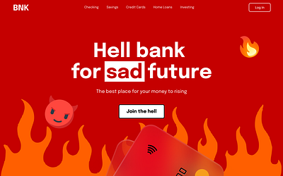 Hell bank case bank branding fun graphic design lol typography ui