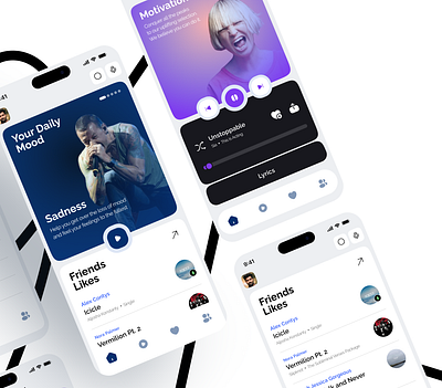 Mood Music Player branding design graphic design logo ui ux