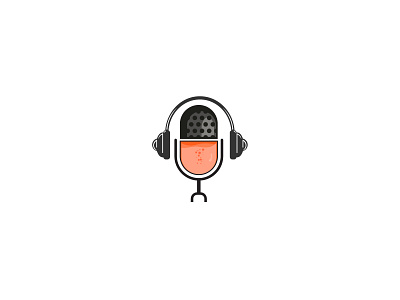 Podcast logo branding drink podcast hedphone icon illustration logo mic microphone podcast podcast logo vector