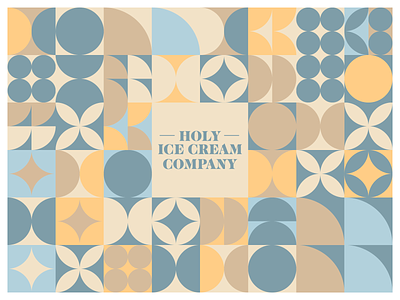 Holy Ice Cream Co. circle dessert flower geometry heaven ice cream lemon logo pastel pattern