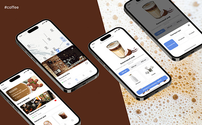 Coffee shop app app coffee design logo mobile product ui