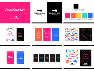 The Roaming Dough Brand Guidelines bold brand brand design brand guidelines branding bright colour palette colourful food graphic design guidelines pizza rebrand social media