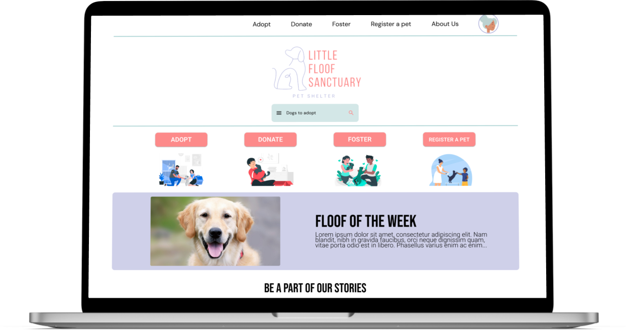 Little Floofs Sanctuary app branding design graphic design illustration logo typography ui ux vector web web design website
