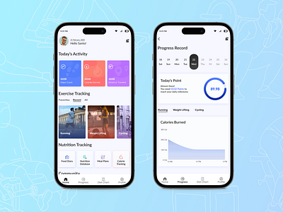 Fitness Tracking Mobile App UI Design ui