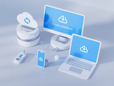 Illustration for VPN service 3d app c4d cloud connection design device ui ux vpn