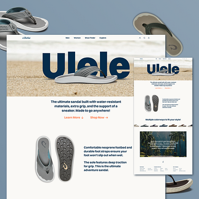 OluKai Ulele landing page concept clothing website concept ecommerce graphic design hawaii online shop surf typography ui ui design web design website