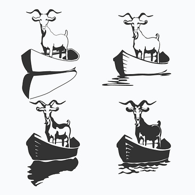 Goat in the boat goat graphic design illustration vector