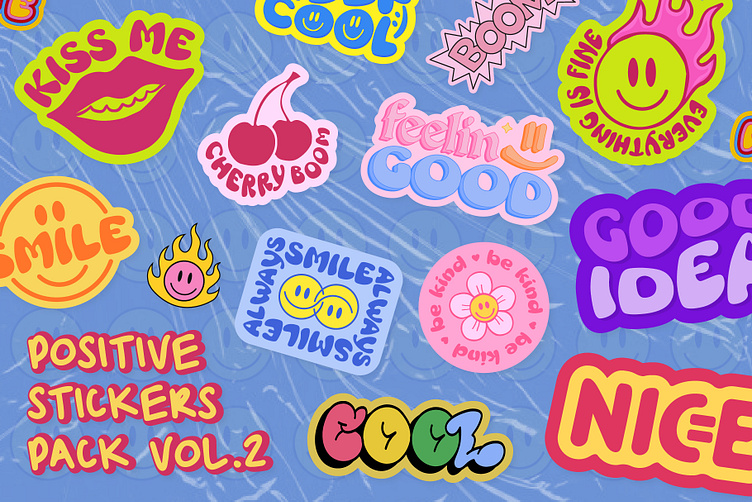 POSITIVE STICKERS PACK VOL.2 by Craftlove on Dribbble