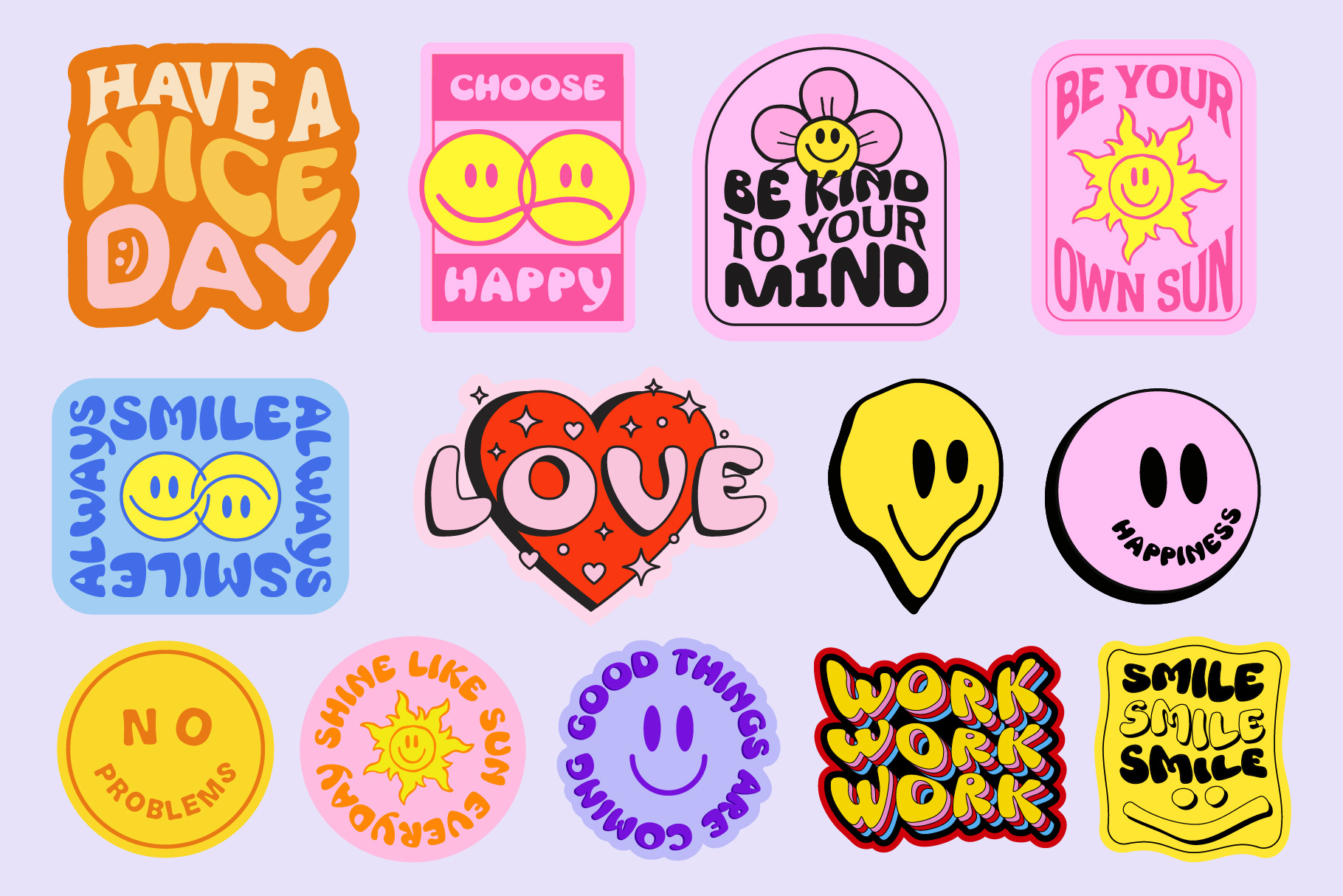 POSITIVE STICKERS PACK VOL.2 by Craftlove on Dribbble