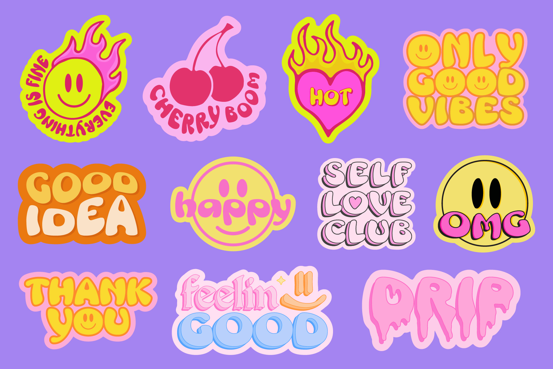 POSITIVE STICKERS PACK VOL.2 by Craftlove on Dribbble