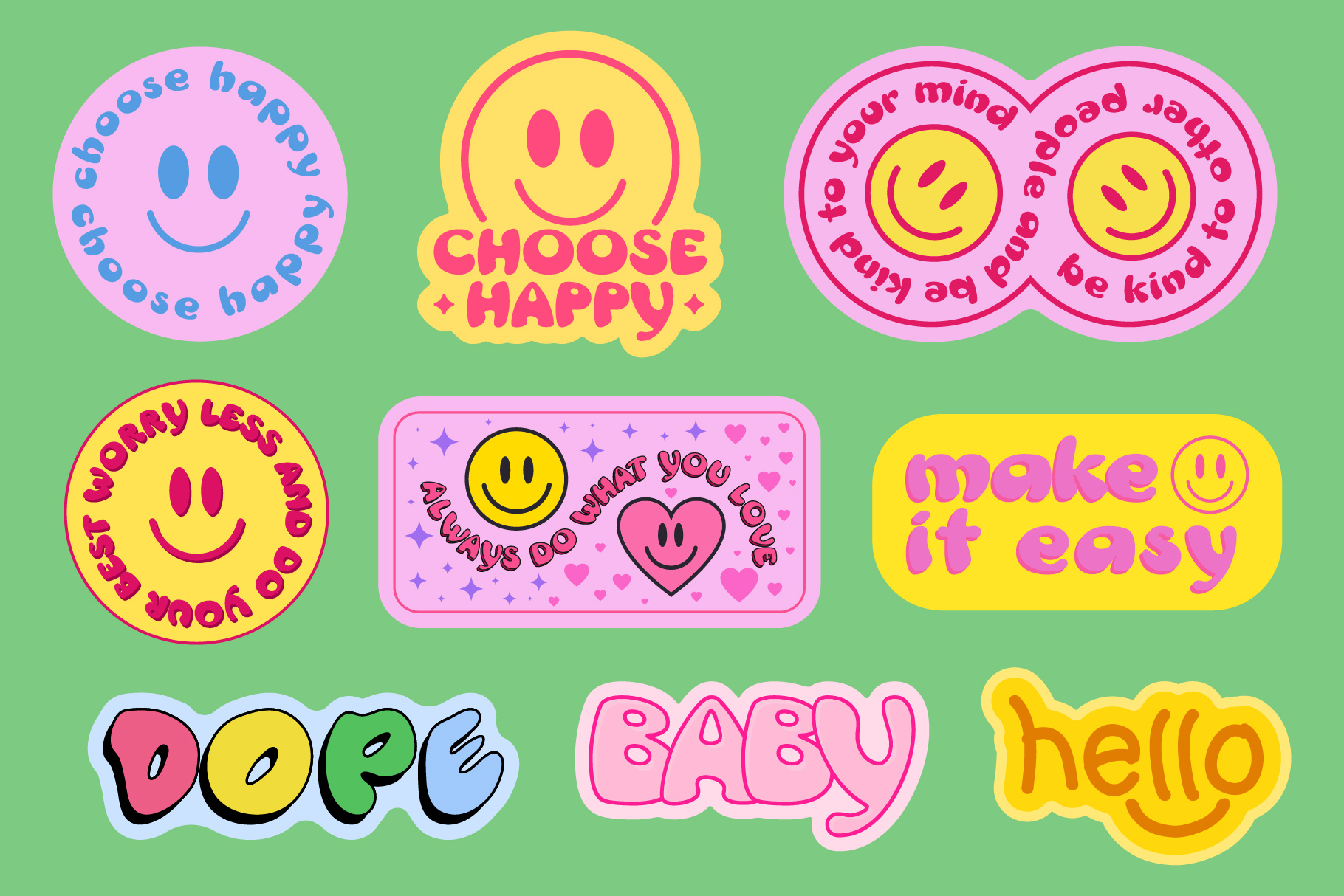 POSITIVE STICKERS PACK VOL.2 by craftlove on Dribbble