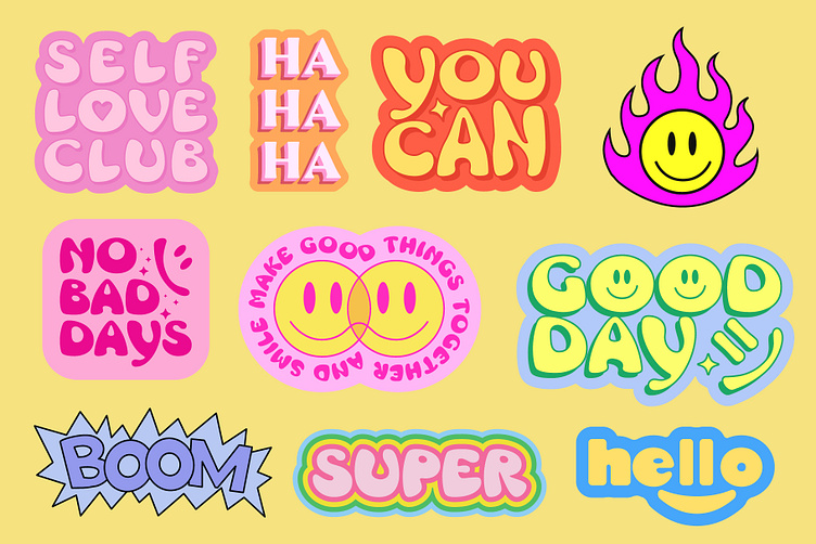 POSITIVE STICKERS PACK VOL.2 by Craftlove on Dribbble