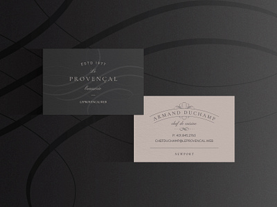 French Brasserie Business Card / Brand Identity branding brasserie business card elegant flourish french graphic design restaurant