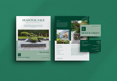 Landscaping / Gardening Brand Identity Set branding business card flyer gardening graphic design green landscaping marketing