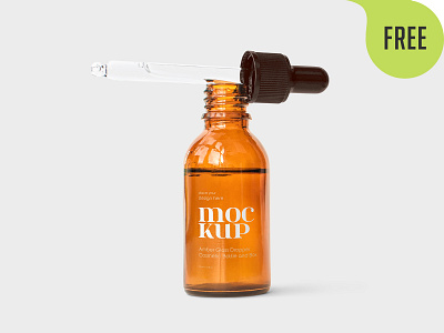 Amber Glass Dropper Cosmetic Bottle and Box – 5 Free Mockups PSD eye free freebie mockup mockups