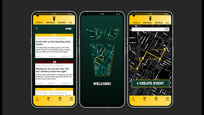 "Crawler" social drinking app concept app beer design figma pages photoshop web