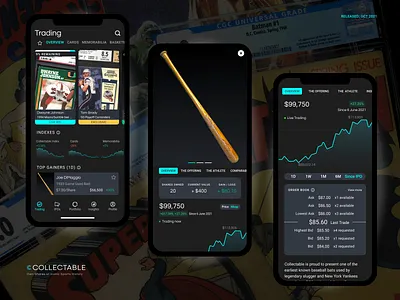 Redesign of Collectable - Alt Investment Collectibles native app alternative investments app design collectibles electronic medical records fintech investment mobile apps nfts startups trading ui ux